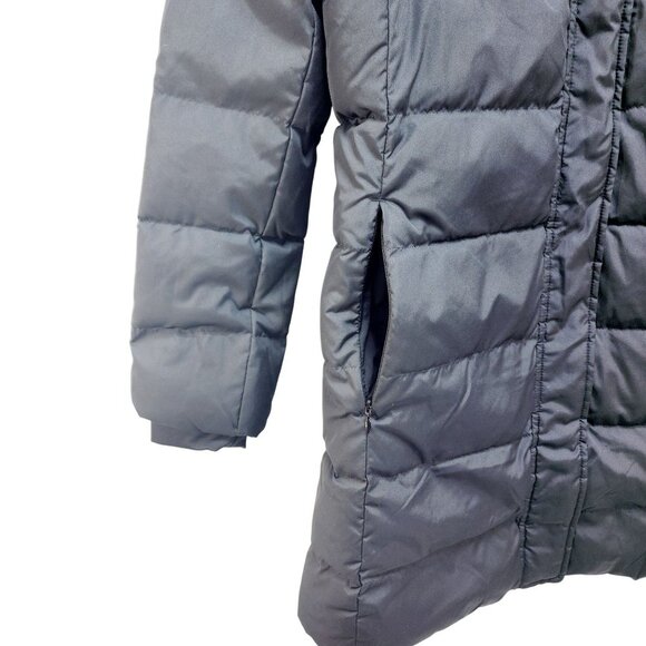 Womens Lands Black Down Puffer Coat  Faux Fur Hood Size S Warm Winter Outerwear - Picture 13 of 16